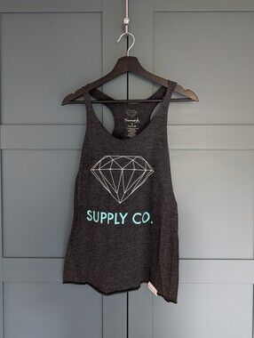 Diamond Supply Co. Women's Charcoal Racerback Tank Top | Small